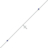 Thumbnail Image 1 of Blue & White Lab-Created Sapphire Cross Anklet Sterling Silver 10”