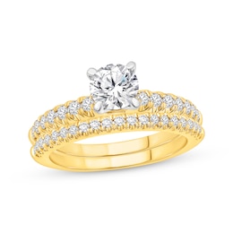 Lab-Created Diamonds by KAY Round-Cut Bridal Set 1-1/6 ct tw 14K Two-Tone Gold