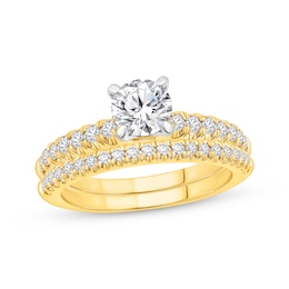 Adore Lab-Grown Diamonds Round-Cut Bridal Set 1-1/6 ct tw 14K Two-Tone Gold