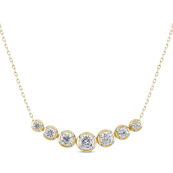 KAY Lab-Grown Diamonds Smile Necklace 1-1/2 ct tw 14K Yellow Gold 18"