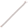 Thumbnail Image 1 of Diamond Sideways Heart Link Bracelet 1/4 ct tw 10K Rose Gold 7"