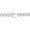 Thumbnail Image 2 of Diamond Sideways Heart Link Bracelet 1/4 ct tw 10K Rose Gold 7"