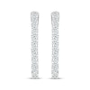 Thumbnail Image 2 of Diamond Elongated Hoop Earrings 1/2 ct tw 10K White Gold