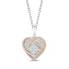 Thumbnail Image 1 of Hallmark Diamonds One Love Swirling Heart Necklace 1/3 ct tw Sterling SIlver & 10K Rose Gold 18"
