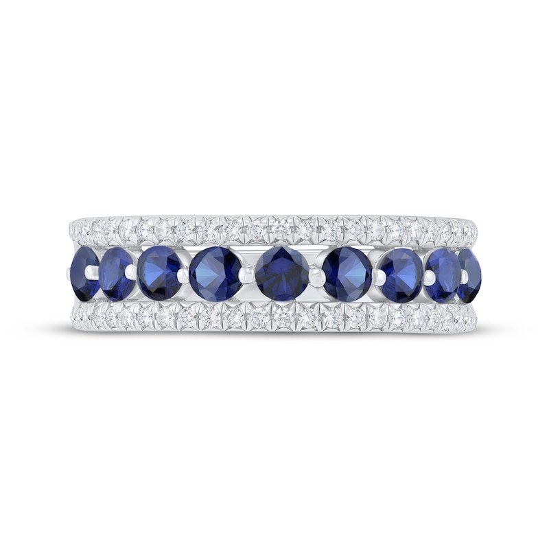 Blue Sapphire & Diamond Ring 1/4 ct tw 14K White Gold