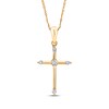 Thumbnail Image 1 of Diamond Cross Necklace 1/10 ct tw 10K Yellow Gold 18"
