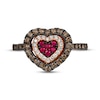 Thumbnail Image 4 of Godiva x Le Vian Ruby Heart Ring 5/8 ct tw Diamonds 14K Strawberry Gold