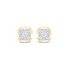 Thumbnail Image 2 of Multi-Diamond Cushion Stud Earrings 1/4 ct tw 10K Yellow Gold