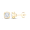 Thumbnail Image 3 of Multi-Diamond Cushion Stud Earrings 1/4 ct tw 10K Yellow Gold