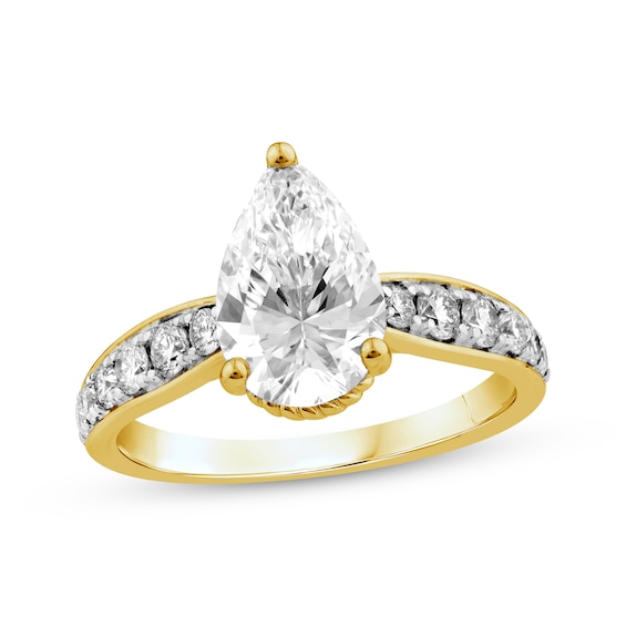 Threads of Love Pear-Shaped Lab-Grown Diamond Engagement Ring 2-1/2 ct tw 14K Yellow Gold