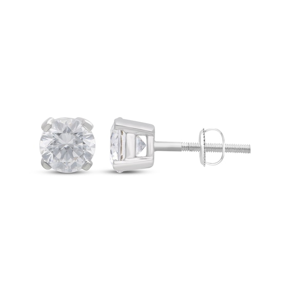 KAY Lab-Grown Diamonds Round-Cut Solitaire Stud Earrings 1-1/4 ct tw 14K White Gold (I/SI2)