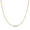 Thumbnail Image 1 of 2.5mm Bead Station Mariner Chain Necklace Semi-Solid 10K Two-Tone Gold 22"