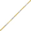 Thumbnail Image 2 of 2.5mm Bead Station Mariner Chain Necklace Semi-Solid 10K Two-Tone Gold 22"