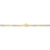 Thumbnail Image 3 of 2.5mm Bead Station Mariner Chain Necklace Semi-Solid 10K Two-Tone Gold 22"