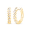 Thumbnail Image 1 of Diamond Bead-Edge Hoop Earrings 1/10 ct tw 10K Yellow Gold