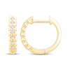 Thumbnail Image 3 of Diamond Bead-Edge Hoop Earrings 1/10 ct tw 10K Yellow Gold