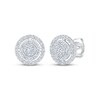 Thumbnail Image 1 of Multi-Diamond Circle Halo Stud Earrings 1/2 ct tw 10K White Gold