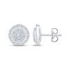 Thumbnail Image 3 of Multi-Diamond Circle Halo Stud Earrings 1/2 ct tw 10K White Gold