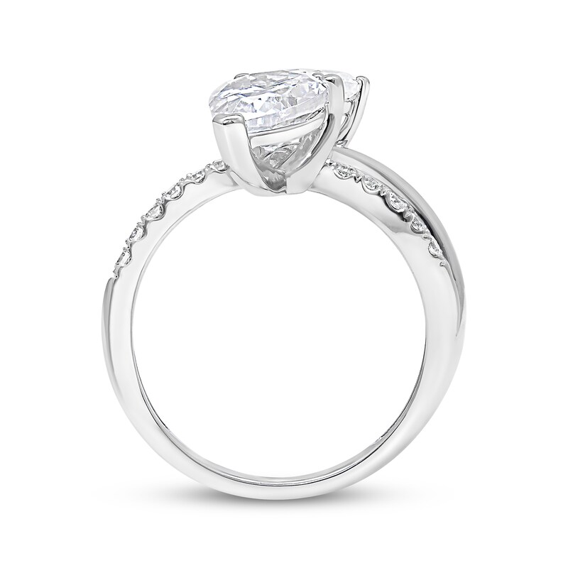 Main Image 2 of Toi et Moi Pear-Shaped Lab-Grown diamond Bypass Engagement Ring 2-1/4 ct tw 14K White Gold