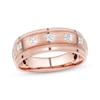 Thumbnail Image 1 of Adore Men's Square-Cut Diamond Wedding Band 1/2 ct tw 10K Rose Gold