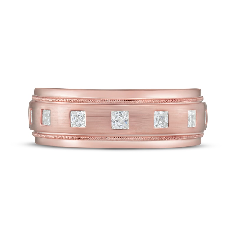 Main Image 3 of Adore Men's Square-Cut Diamond Wedding Band 1/2 ct tw 10K Rose Gold