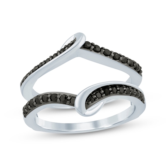 Adore Black Diamond Curve Enhancer Ring 3/8 ct tw 14K White Gold