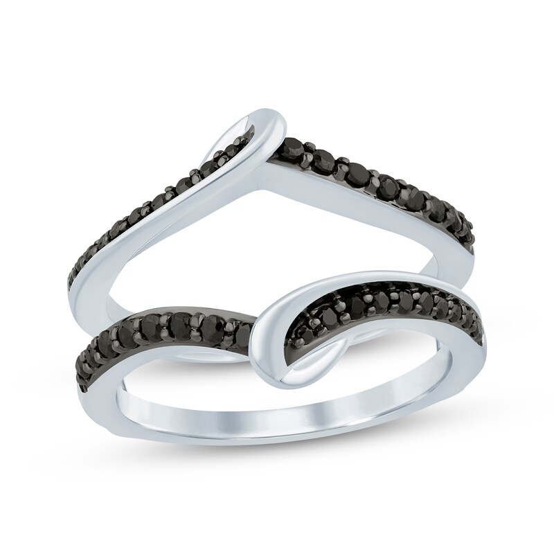 Main Image 1 of Adore Black Diamond Curve Enhancer Ring 3/8 ct tw 14K White Gold