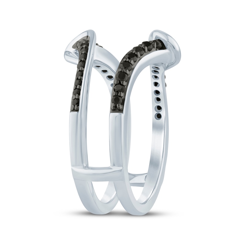 Main Image 2 of Adore Black Diamond Curve Enhancer Ring 3/8 ct tw 14K White Gold