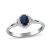 Thumbnail Image 1 of Oval-Cut Natural Blue Sapphire & Diamond Ring 1/10 ct tw 14K White Gold