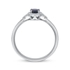 Thumbnail Image 2 of Oval-Cut Natural Blue Sapphire & Diamond Ring 1/10 ct tw 14K White Gold