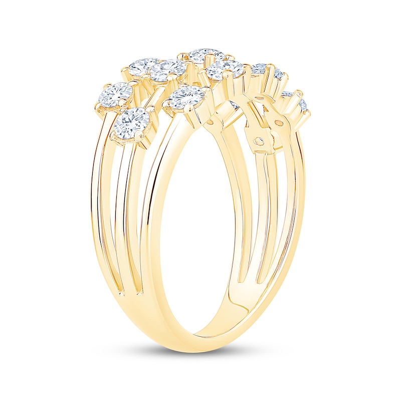 Main Image 2 of Diamond Three-Row Fashion Ring 1 ct tw 18K Yellow Gold