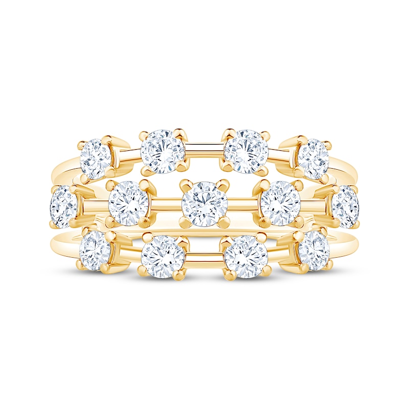 Main Image 3 of Diamond Three-Row Fashion Ring 1 ct tw 18K Yellow Gold