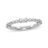 Thumbnail Image 1 of Adore Round and Baguette-Cut Diamond Anniversary Ring 1/4 ct tw 14K White Gold