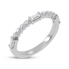 Thumbnail Image 2 of Adore Round and Baguette-Cut Diamond Anniversary Ring 1/4 ct tw 14K White Gold