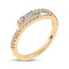 Thumbnail Image 2 of Baguette & Round-Cut Diamond Wrap Ring 1/3 ct tw 14K Yellow Gold