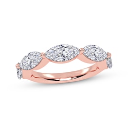 Adore Lab-Grown Diamonds Marquise-Cut East-West Anniversary Ring 2 ct tw 14K Rose Gold