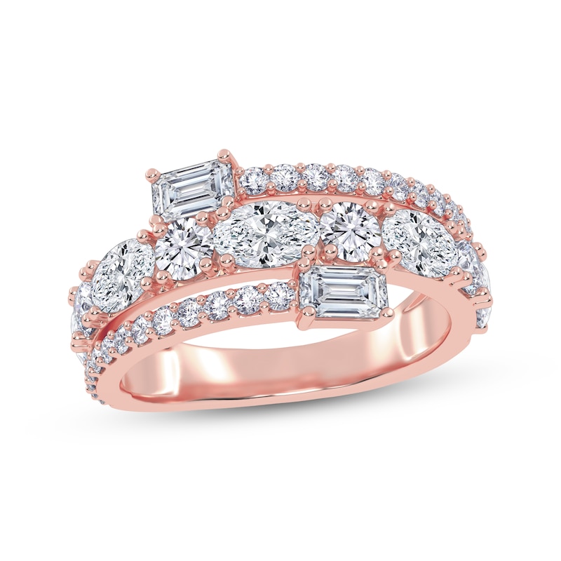 Main Image 1 of KAY Lab-Grown Diamonds Oval, Emerald & Round-Cut Wrap Ring 2 ct tw 14K Rose Gold