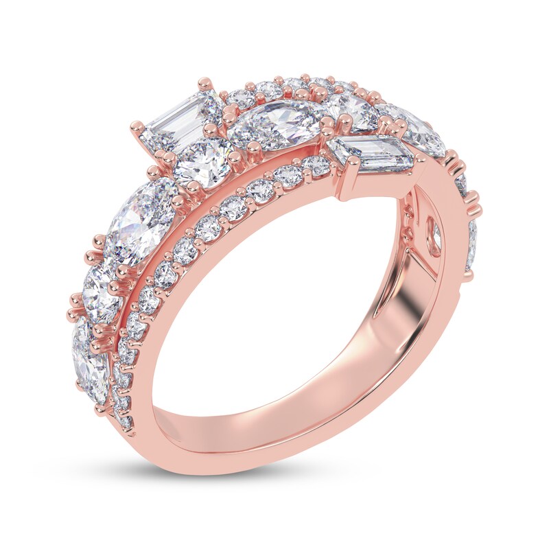 Main Image 2 of KAY Lab-Grown Diamonds Oval, Emerald & Round-Cut Wrap Ring 2 ct tw 14K Rose Gold