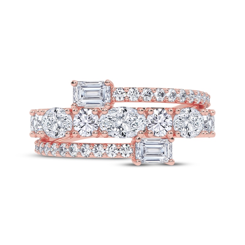 Main Image 3 of KAY Lab-Grown Diamonds Oval, Emerald & Round-Cut Wrap Ring 2 ct tw 14K Rose Gold