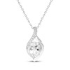 Thumbnail Image 1 of Oval-Cut White Lab-Created Sapphire Necklace Sterling Silver 18"