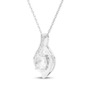 Thumbnail Image 2 of Oval-Cut White Lab-Created Sapphire Necklace Sterling Silver 18"