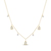 Thumbnail Image 1 of Multi-Diamond Station Dangle Necklace 1/10 ct tw 10K Two-Tone Gold 18"
