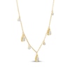 Thumbnail Image 2 of Multi-Diamond Station Dangle Necklace 1/10 ct tw 10K Two-Tone Gold 18"