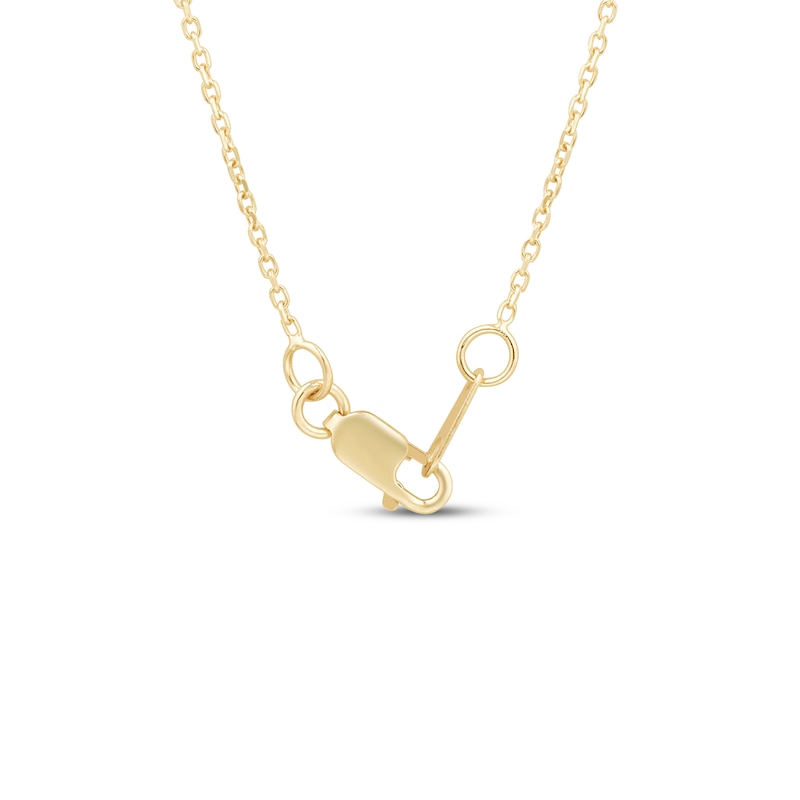 Main Image 4 of Multi-Diamond Station Dangle Necklace 1/10 ct tw 10K Two-Tone Gold 18"