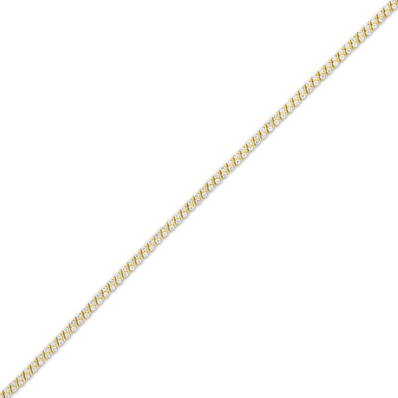 Main Image 2 of KAY Lab-Grown Diamonds Swirl Link Bracelet 2 ct tw 10K Yellow Gold 7.25