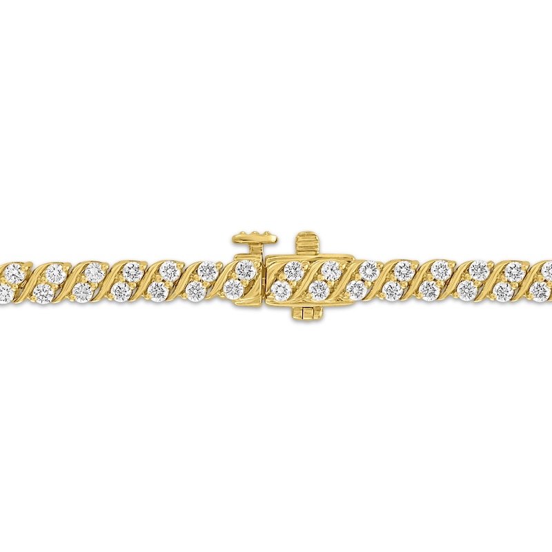 Main Image 3 of KAY Lab-Grown Diamonds Swirl Link Bracelet 2 ct tw 10K Yellow Gold 7.25