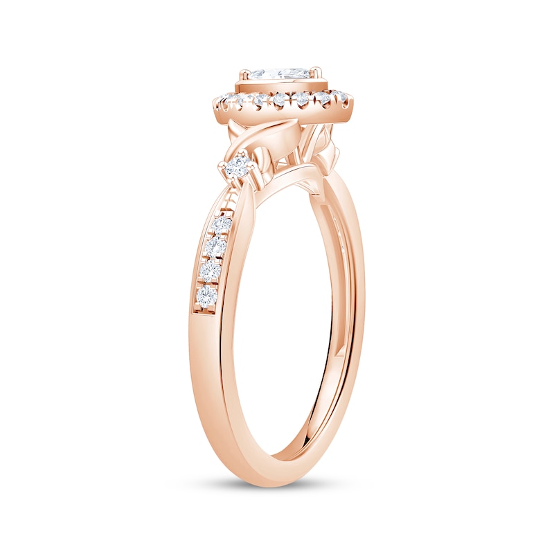 Main Image 2 of KAY Lab-Grown Diamonds Marquise-Cut Halo Promise Ring 1/4 ct tw 10K Rose Gold