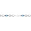 Thumbnail Image 3 of Oval-Cut Swiss Blue Topaz & Diamond Accent Infinity Bracelet Sterling Silver 7.25"
