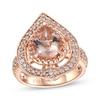 Thumbnail Image 1 of Le Vian Pear-Shaped Morganite Halo Ring 5/8 ct tw Diamonds 14K Strawberry Gold