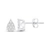 Thumbnail Image 3 of Multi-Diamond Teardrop Stud Earrings 1/4 ct tw 10K White Gold